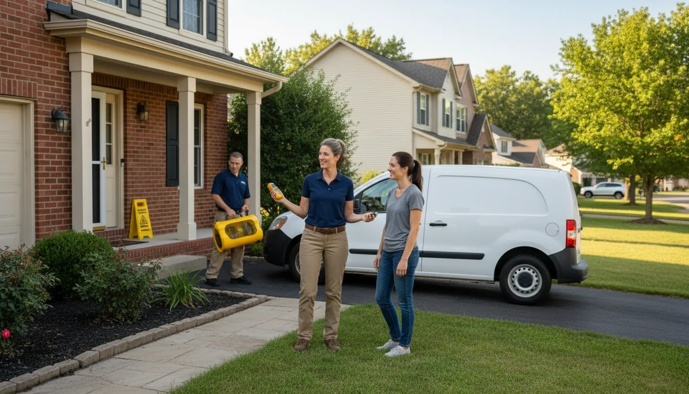 Residential water damage restoration in Paloma, IL